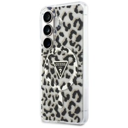 Guess IML Leopard Print Triangle MagSafe - Etui Samsung Galaxy S26 (czarny)