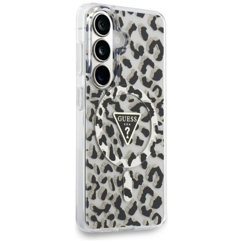 Guess IML Leopard Print Triangle MagSafe - Etui Samsung Galaxy S26 (czarny)