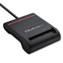 Qoltec Inteligentny czytnik chipowych kart ID SCR-0642 | USB 2.0 + Adapter USB-C