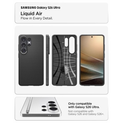Spigen Liquid Air - Etui do Samsung Galaxy S26 Ultra (Matte Black)