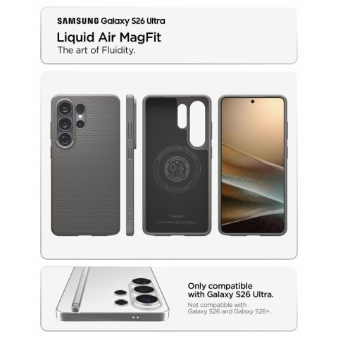 Spigen Liquid Air Mag MagSafe - Etui do Samsung Galaxy S26 Ultra (Marble Grey)