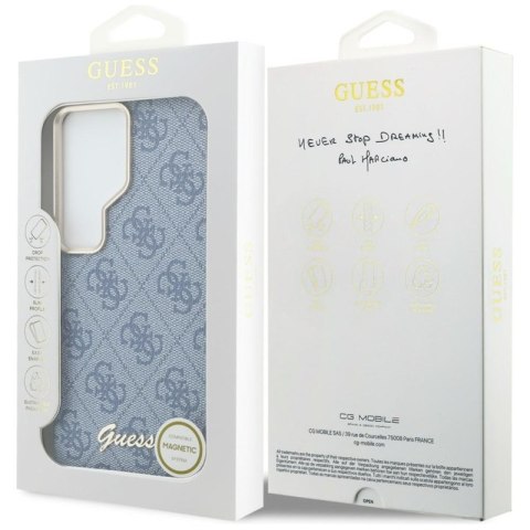 Guess 4G Script MagSafe - Etui Samsung Galaxy S26 Ultra (niebieski)