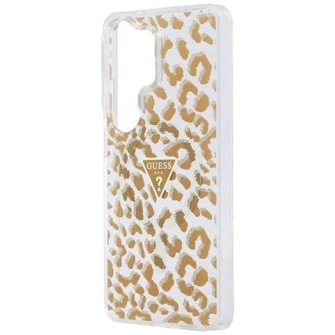 Guess IML Leopard Print Triangle MagSafe - Etui Samsung Galaxy S26 Ultra (brązowy)