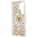 Guess IML Leopard Print Triangle MagSafe - Etui Samsung Galaxy S26 Ultra (brązowy)