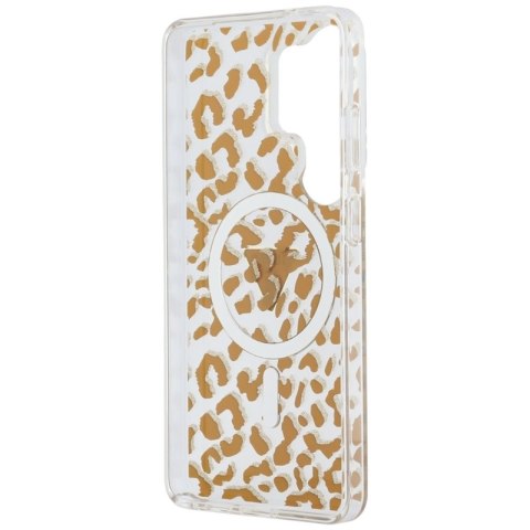Guess IML Leopard Print Triangle MagSafe - Etui Samsung Galaxy S26 Ultra (brązowy)