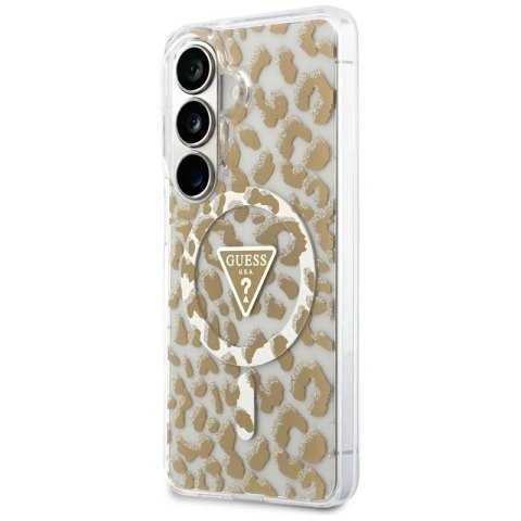 Guess IML Leopard Print Triangle MagSafe - Etui Samsung Galaxy S26 (brązowy)
