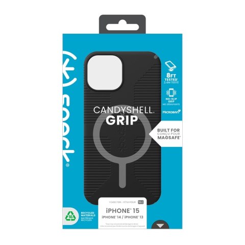Speck Candyshell Grip MagSafe - Etui iPhone 17e / 16e / 15 / 14 / 13 (Black / Slate Grey)