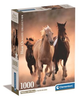 Clementoni: Puzzle 1000el. Compact HQ - Konie w galopie