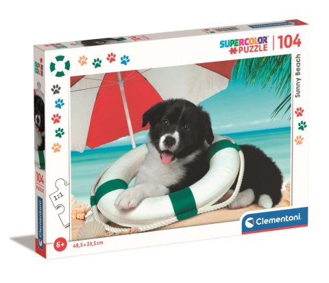 Clementoni: Puzzle 104el. - Szczeniak na plaży
