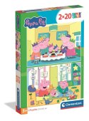 Clementoni - Puzzle 2 X 20 El Peppa Pig