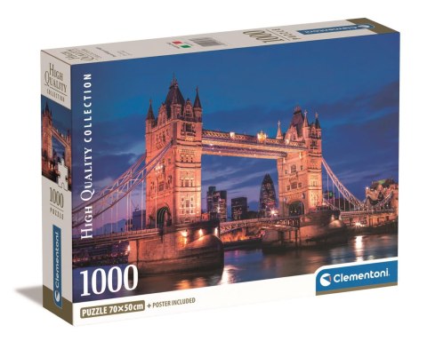 Puzzle 1000el. Compact HQ Tower Bridge Nocą | Clementoni