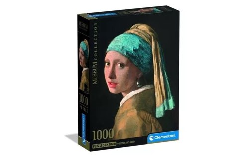 Clementoni: Puzzle 1000el. Compact - Museum Vermeer: Girl with a Pearl Earring