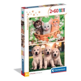 Clementoni: Puzzle 2x60el. - Brothers in Fur