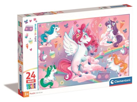 Clementoni: Puzzle 24el. Maxi - Wesołe Jednorożce
