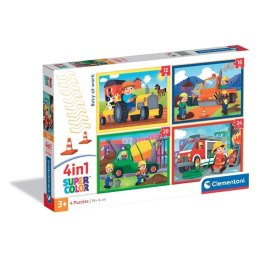 Clementoni: Puzzle 4w1 - Busy at Work