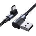 Kabel UGREEN US176 USB-A-USB-C 2m kątowy (czarny)