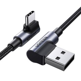 Kabel UGREEN US176 USB-A-USB-C 2m kątowy (czarny)