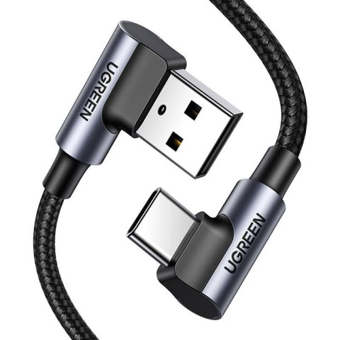Kabel UGREEN US176 USB-A-USB-C 2m kątowy (czarny)