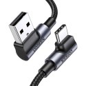 Kabel UGREEN US176 USB-A-USB-C 2m kątowy (czarny)