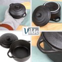 Miseczka do Zapiekania 300 ml Porcelanowa Czarna z Pokrywką VILDE