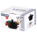 Miseczka do Zapiekania 450 ml Porcelanowa Czarna z Pokrywką VILDE