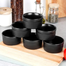 Miseczki do Zapiekania Pieczenia Ceramiczne Czarne VILDE 260 ml 6 szt.