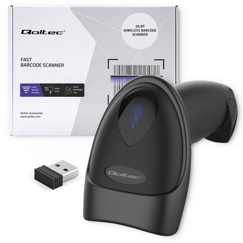 Qoltec Skaner czytnik kodów kreskowych 1D 2D | QR | EAN | USB | Bluetooth