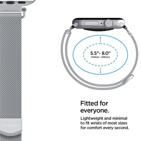 Spigen WBM4 - Pasek ze stali nierdzewnej do Apple Watch 40/41/42 mm (Silver)