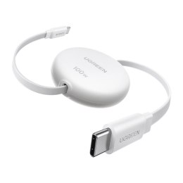 Kabel USB-C do USB-C Ugreen L531, PD 100W, zwijany, 1m (biały)
