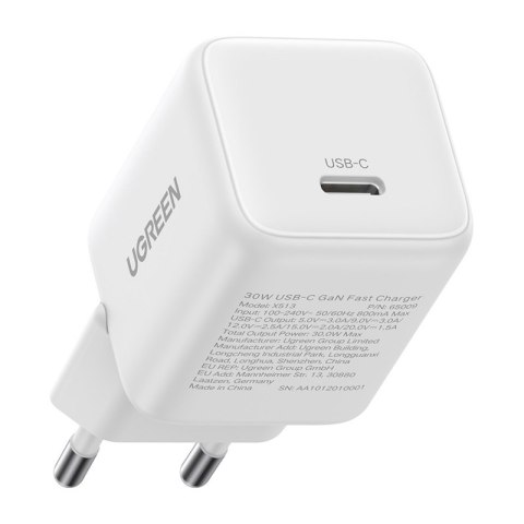 Ładowarka sieciowa Ugreen X513 30W GaN 1X USB-C (biała)