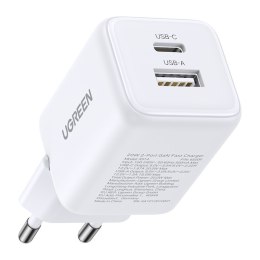 Ładowarka sieciowa Ugreen X514 USB + USB-C, GaN, 20W (biała)