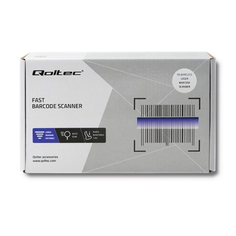 Qoltec Bezprzewodowy skaner czytnik kodów kreskowych 1D | EAN | USB | 2.4G