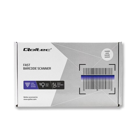 Qoltec Skaner czytnik kodów kreskowych 1D | EAN | USB | Biały