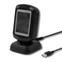 Qoltec Stacjonarny skaner czytnik kodów kreskowych 1D 2D | QR |EAN | USB | Szybki