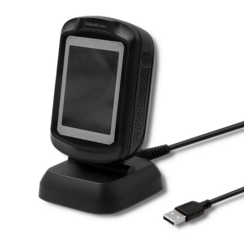 Qoltec Stacjonarny skaner czytnik kodów kreskowych 1D 2D | QR |EAN | USB | Szybki