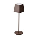 Lampka biurkowa nocna V-TAC 2W LED 36cm ładowanie ściemnianie IP54 brąz corten VT-7563 3000K 200lm