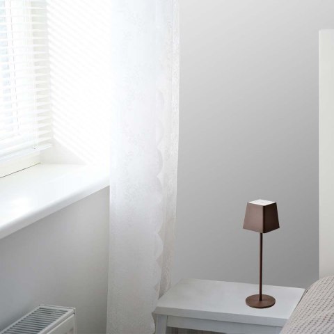 Lampka biurkowa nocna V-TAC 2W LED 36cm ładowanie ściemnianie IP54 brąz corten VT-7563 3000K 200lm