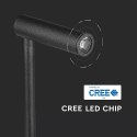 Oprawa LED V-TAC 3W kinkiet hotel łóżko USB włącznik czarny COB CREE VT-2943 3000K 150lm 3 lata gwarancji