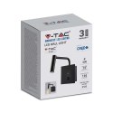 Oprawa LED V-TAC 3W kinkiet hotel łóżko USB włącznik czarny COB CREE VT-2943 3000K 150lm 3 lata gwarancji