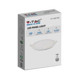 Panel LED V-TAC premium downlight 12W okrągły fi170 VT-1207 4000K 1160lm