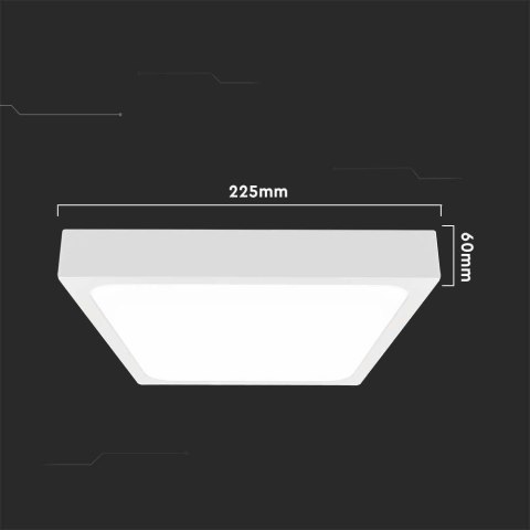 Plafon V-TAC 18W LED Kwadrat IP44 23x23cm Biały VT-8618W-SQ 4000K 1800lm