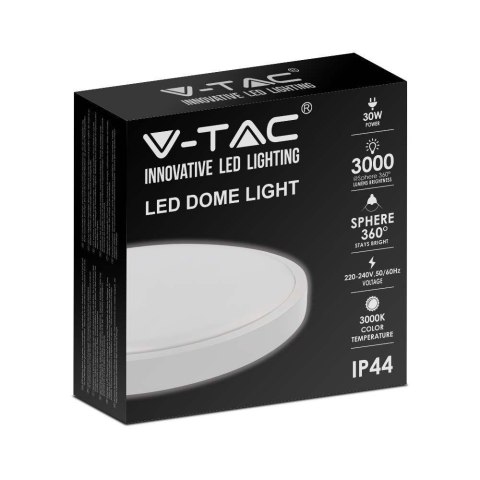 Plafon V-TAC 30W LED okrągły IP44 42cm biały VT-8630W-RD 3000K 3000lm