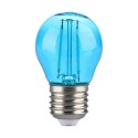 Żarówka LED V-TAC 2W filament E27 kulka G45 kolor VT-2132 Kolor Niebieski 60lm