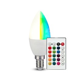 Żarówka LED V-TAC 4,8W E14 świeczka pilot VT-2214-N-1 RGB+3000K 320lm