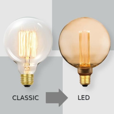 Żarówka LED V-TAC 4W edison retro E27 G125 bursztynowa 125x164mm VT-2195 1800K 200lm