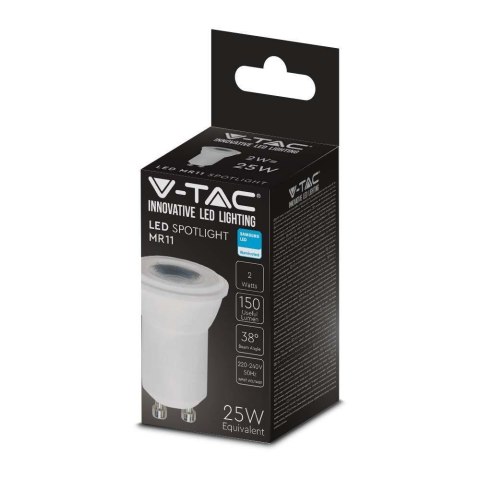 Żarówka LED V-TAC SAMSUNG CHIP GU10 2W 35s MR11 fi35mm VT-232 3000K 180lm 5 lat gwarancji