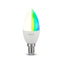 Żarówka LED smart WI-FI V-TAC 4.8W E14 świeczka tuya Alexa Google Home VT-5114-N RGB+2700K-6400K 450lm