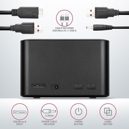 Stacja dokująca MINI AXAGON ADSA-D25 USB 3.2 Gen 1 - 2x SATA 6G 2.5