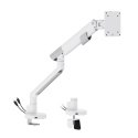 UCHWYT BIURKOWY GAZOWY DO 1 MONITORA LED/LCD 17-35" L-29GD ART 2-11kg 2xUSB 3.0 PREMIUM White