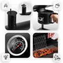 Grill węglowy ogrodowy beczka z kominem półki + termometr + popielnik Berdsen BD-895 czarny